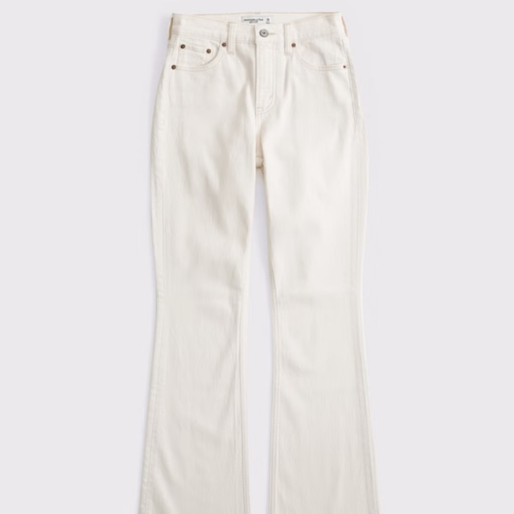 Abercrombie & Fitch Women's High Rise Jeans - Cream